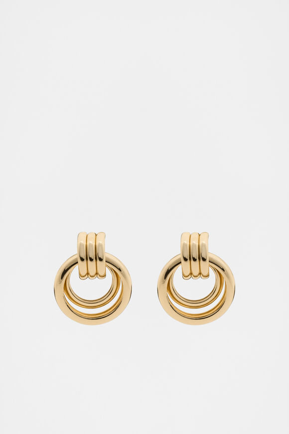Circle Drop Earring  Gold  hi-res
