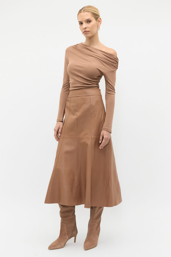 Micro Jersey Off Shoulder Top  Amaretto  hi-res