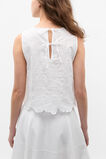 Floral Embroidered Tie Back Shell  Whisper White  hi-res