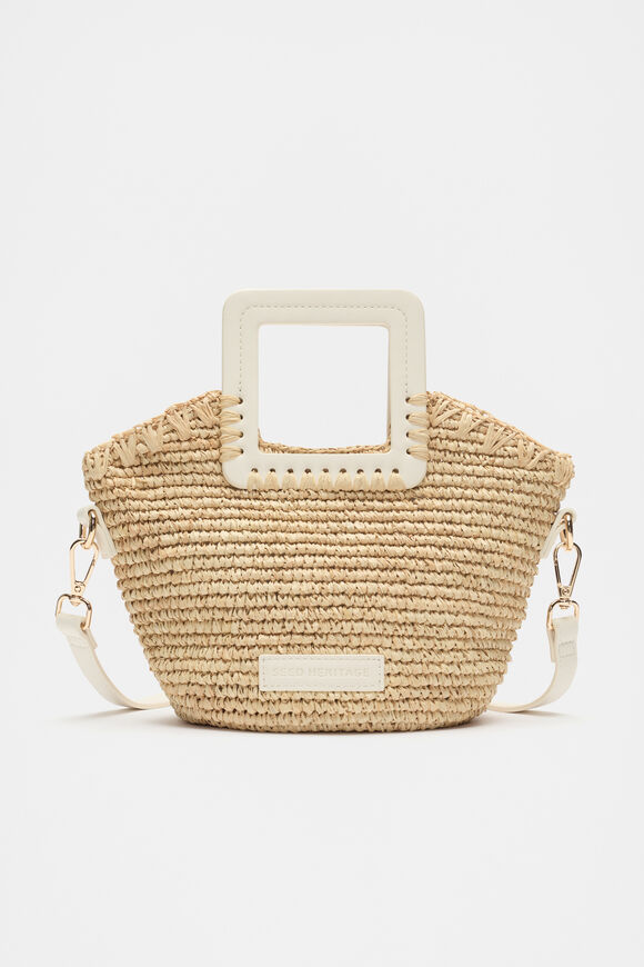 Mini Raffia Crossbody Bag  Cream  hi-res