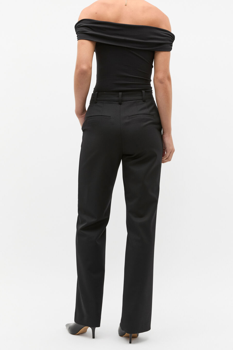 Wool Blend Tailored Pant  Black