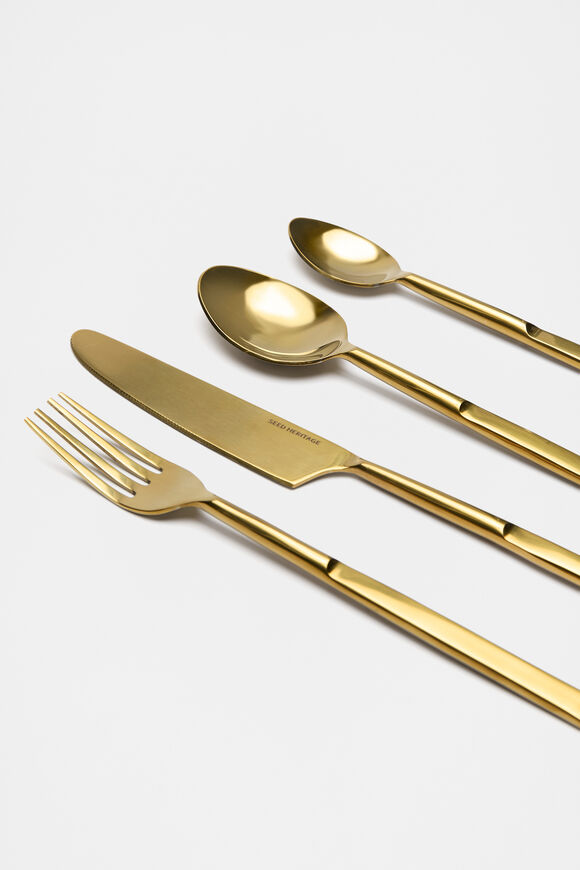 Atlas Cutlery Set of 16  Gold  hi-res