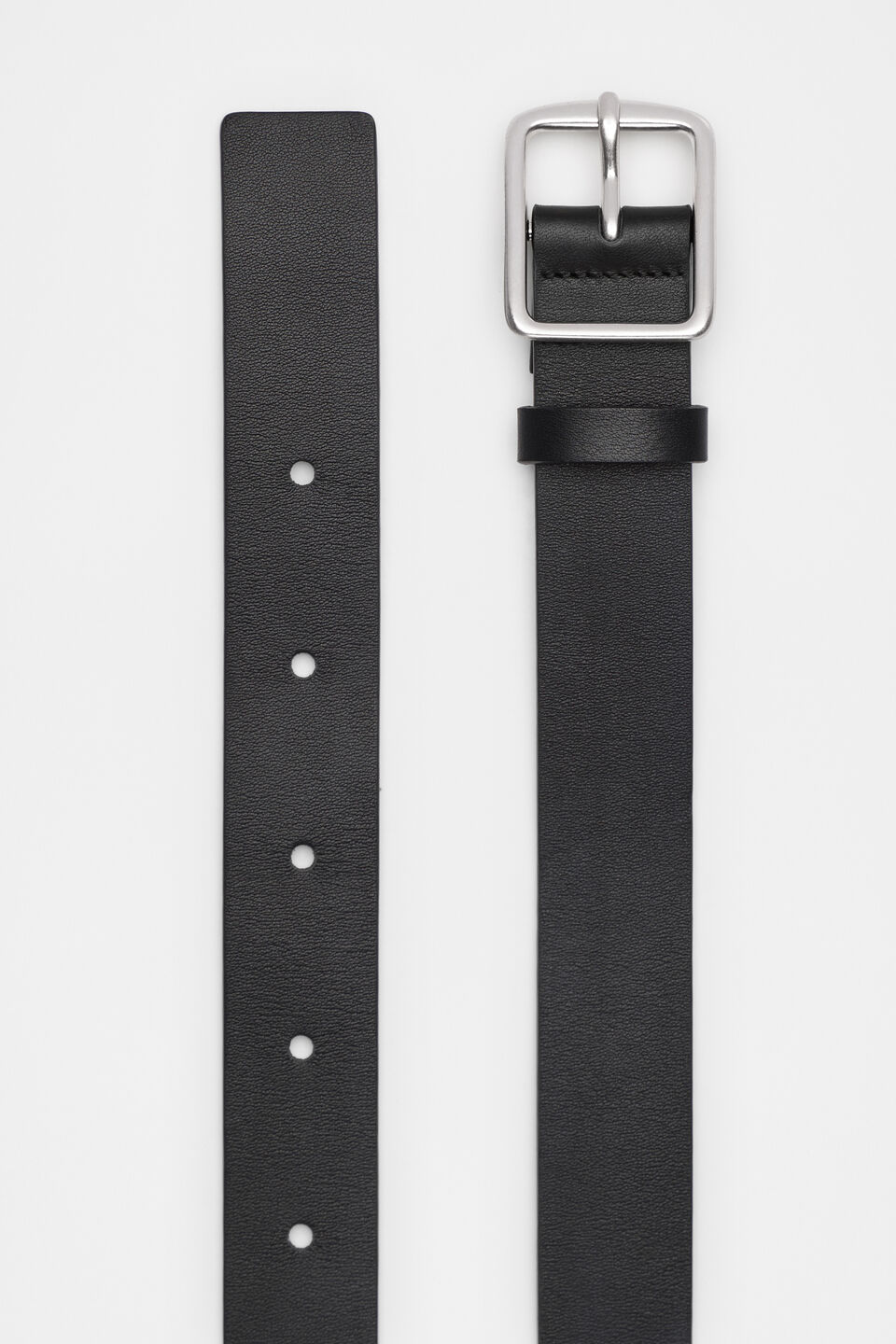 Abby Classic Leather Belt  Black Silver