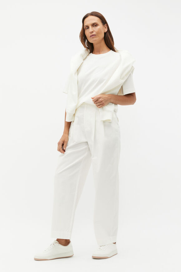 Cotton Barrel Leg Pant  Cloud Cream  hi-res