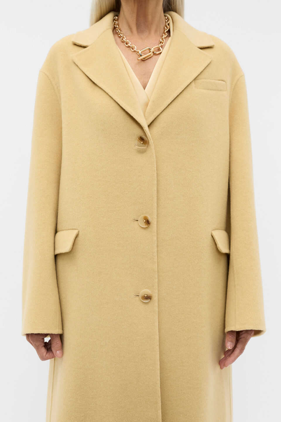 Wool Blend Boyfriend Coat  Marzipan Marle