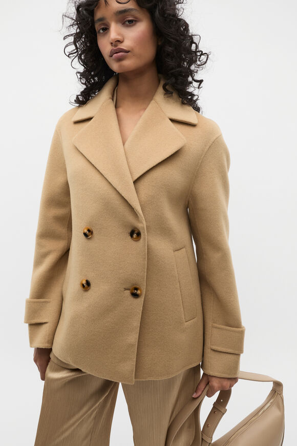 Wool Blend Double Breasted Jacket  Rye  hi-res