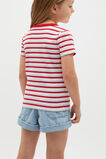 Stripe Logo Rib Tee  Chilli Stripe  hi-res