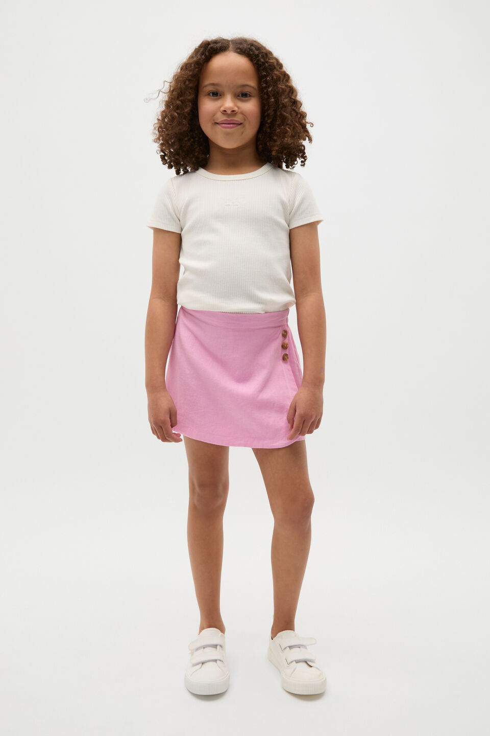 Button Skort  Candy Pink