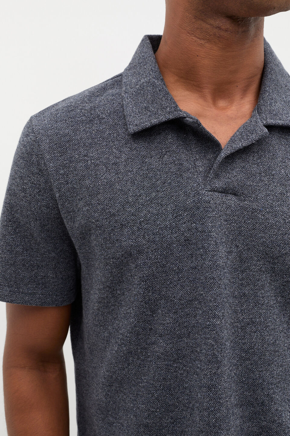 Marled Polo Shirt  Midnight Fleck