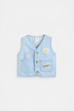 Patched Denim Vest  Light Wash  hi-res