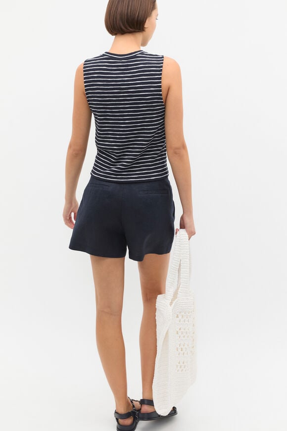 Stripe Textured Shell Top  Twilight Blue Stripe  hi-res
