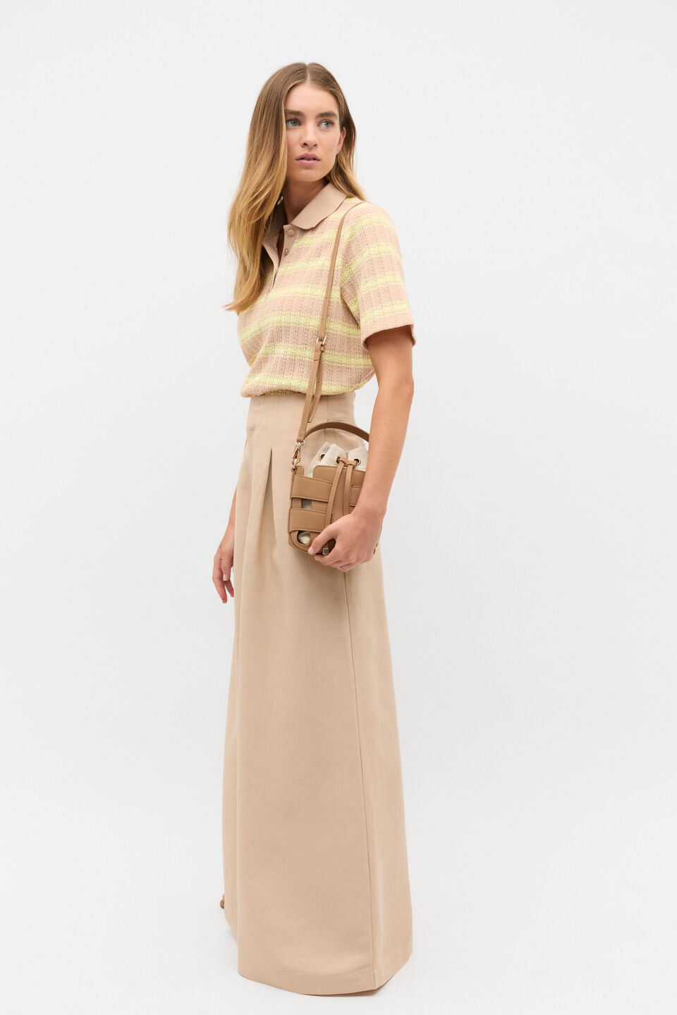 Textured Stripe Polo  Lemongrass Stripe