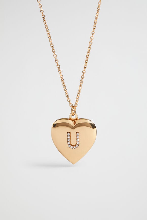 Diamante Initial Locket  U  hi-res