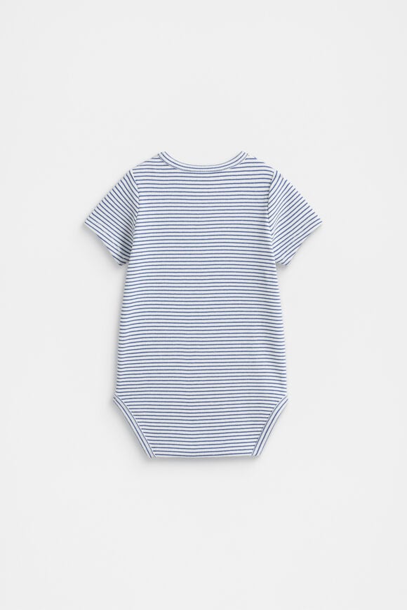 Core Rib Logo Bodysuit  Navy Stripe  hi-res