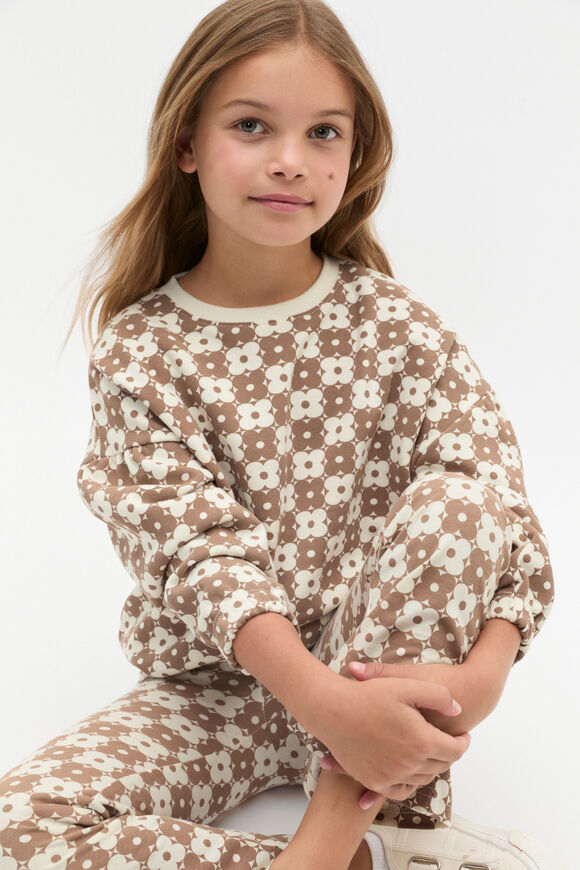 Flower Tile Sweat  Chocolate Shake  hi-res