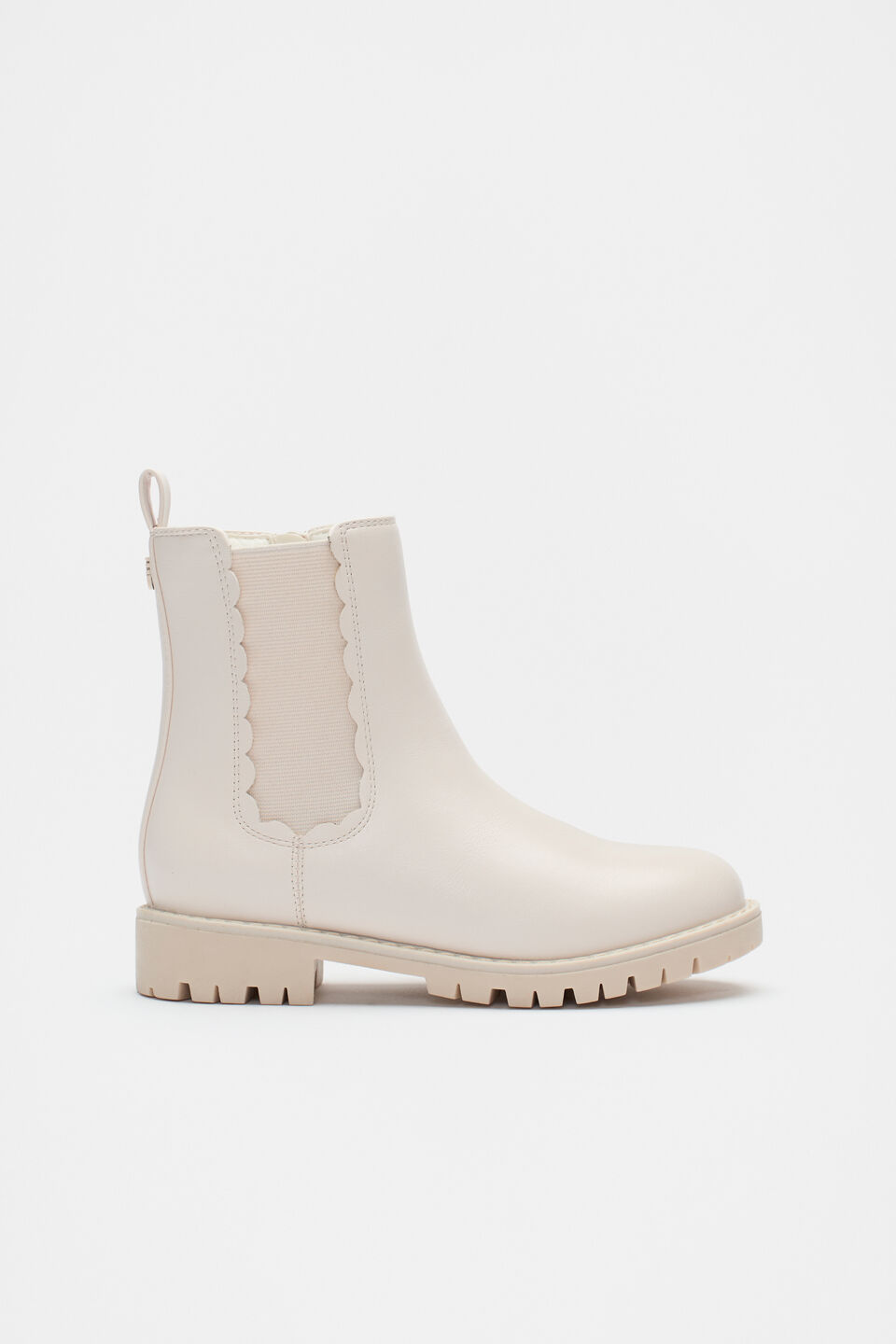 Scallop Gusset Boot  Creme