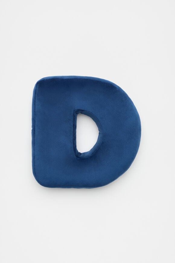 Blue Velvet Initial Cushion  D  hi-res