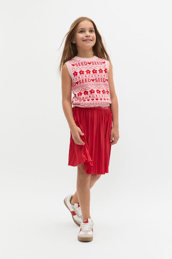 Pleated Skirt  Chilli Red  hi-res