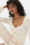 Sweetheart Neck Rib Top  Coconut Cream  hi-res