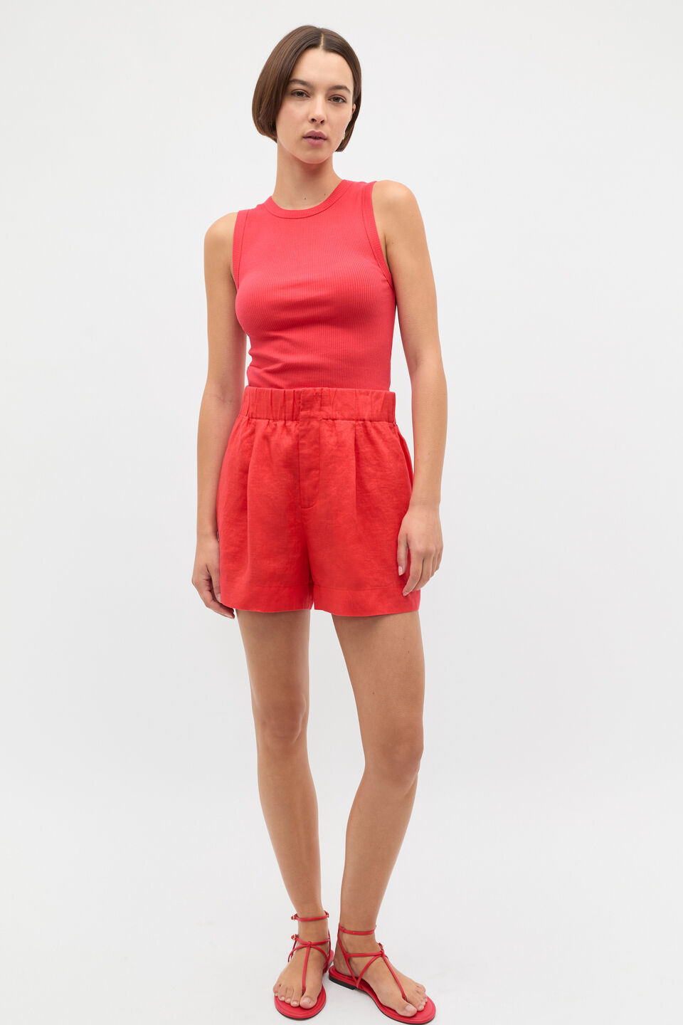 Core Australian Cotton Rib Tank  Electric Crimson