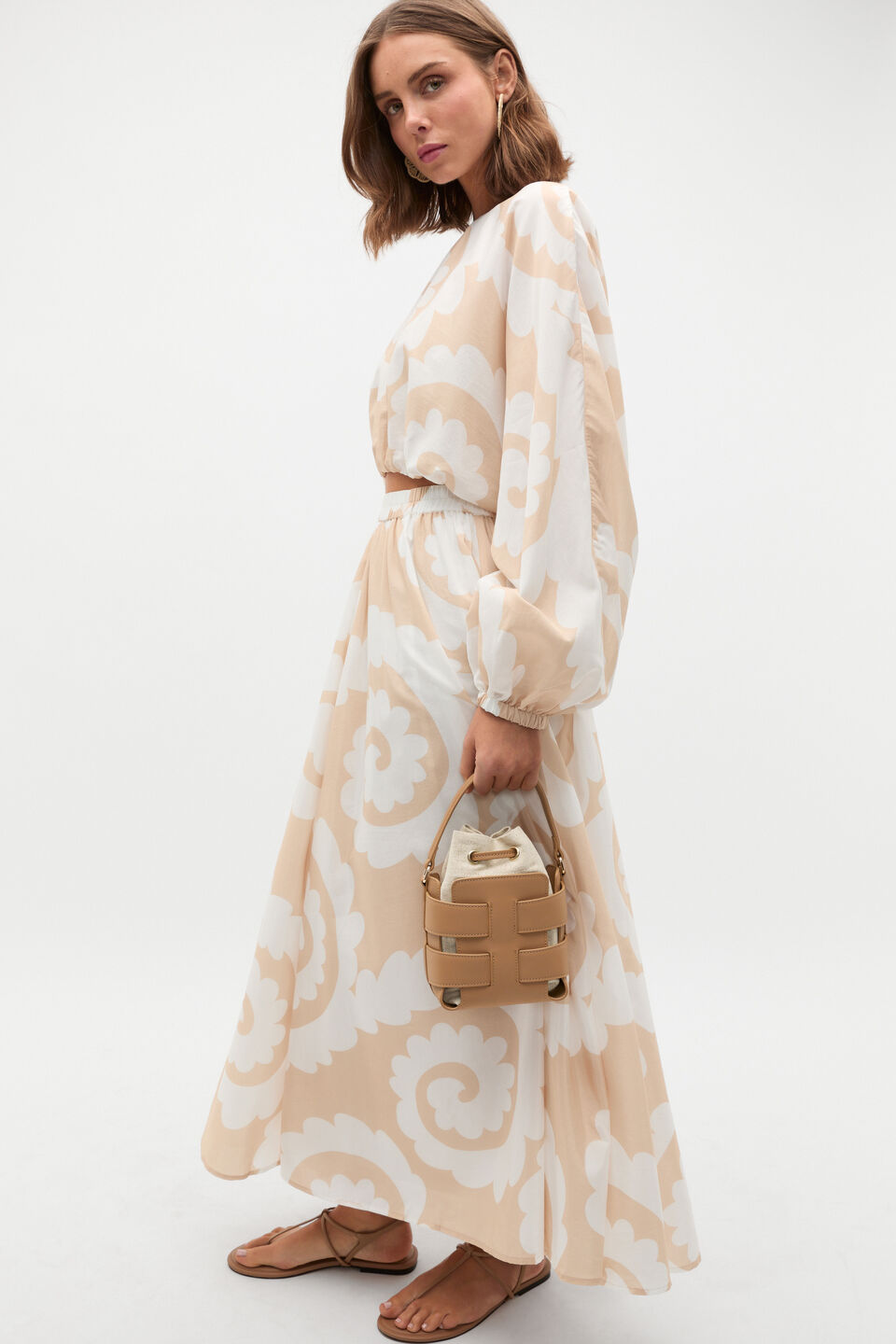 Woven Bucket Bag  Caramel