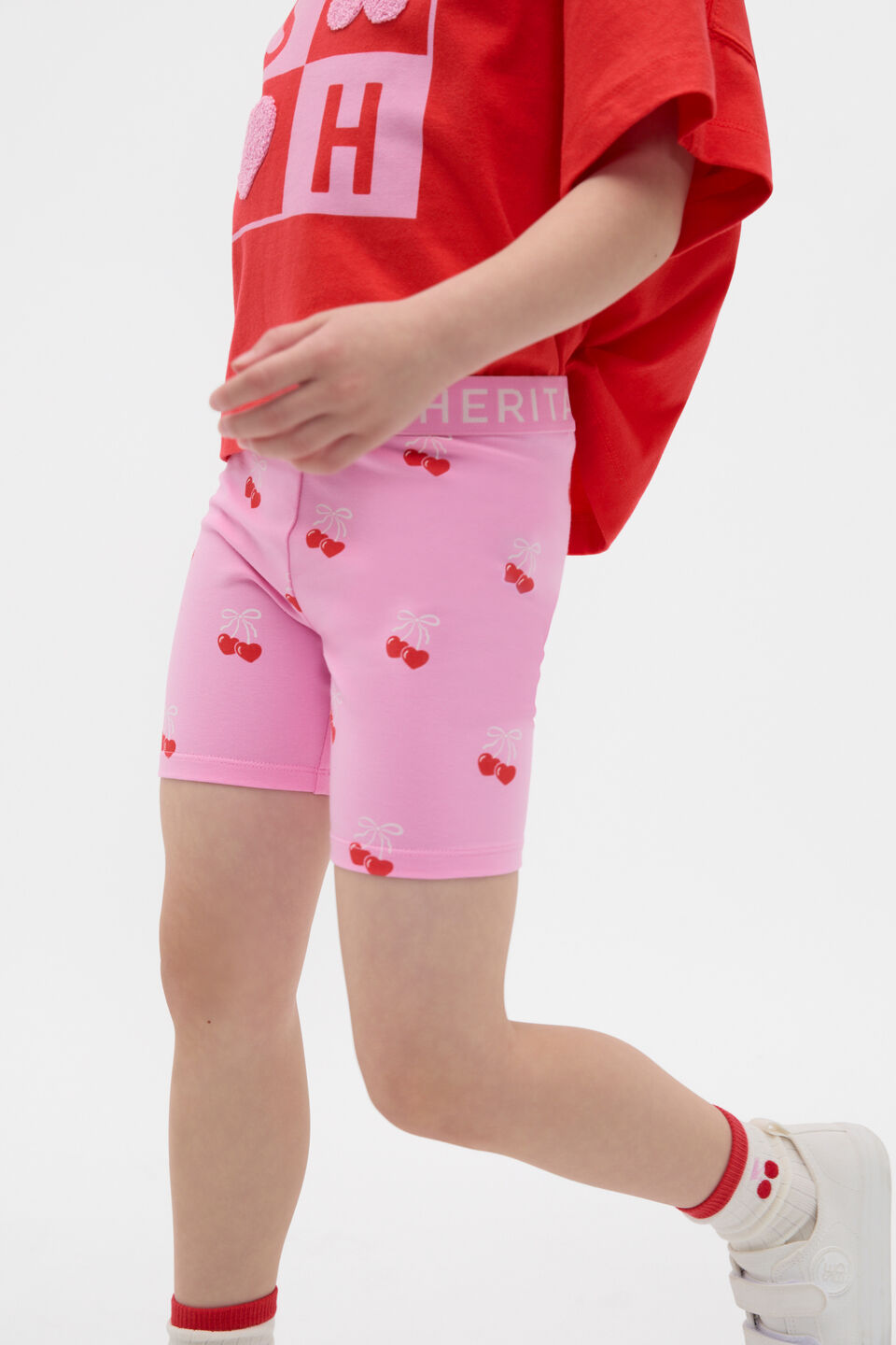Heart Cherry Bike Short  Candy Pink