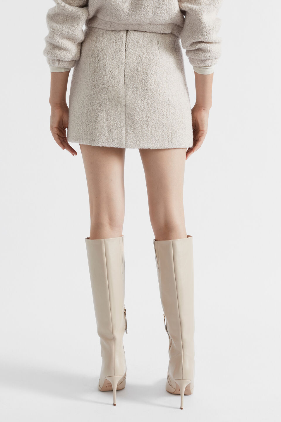 Boucle Mini Skirt  Oat