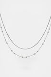 Waterproof Double Chain Necklace  Silver  hi-res