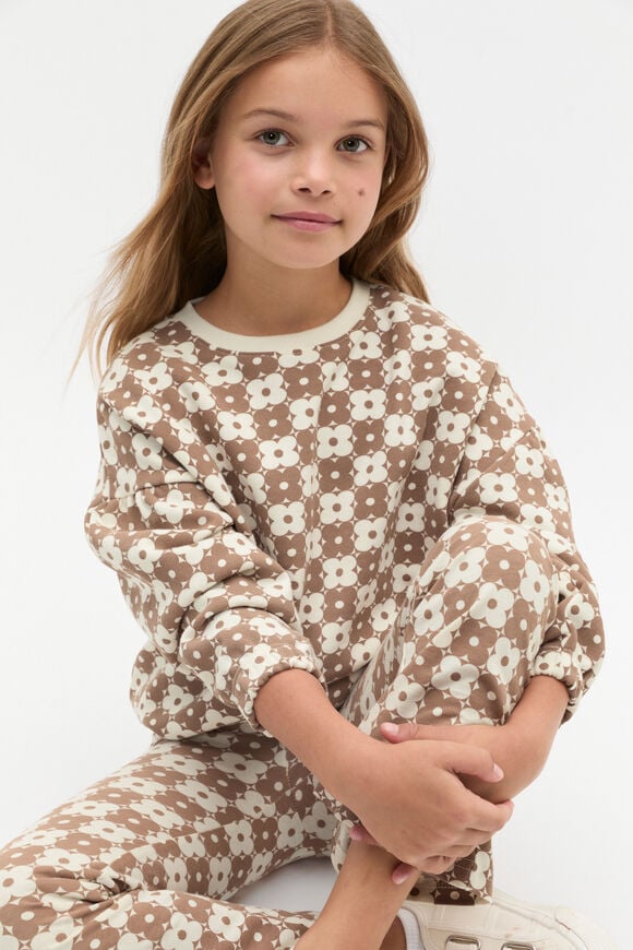 Flower Tile Sweat  Chocolate Shake  hi-res