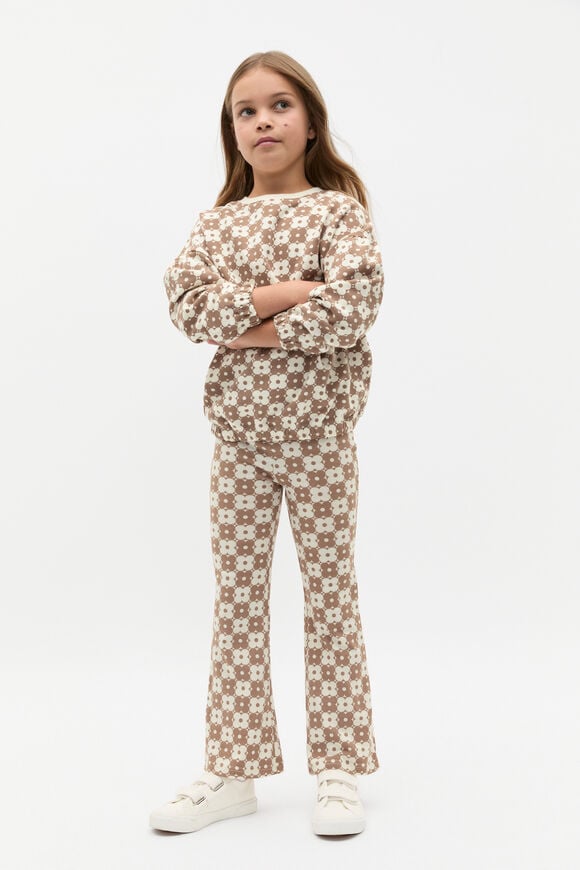 Flower Tile Sweat  Chocolate Shake  hi-res