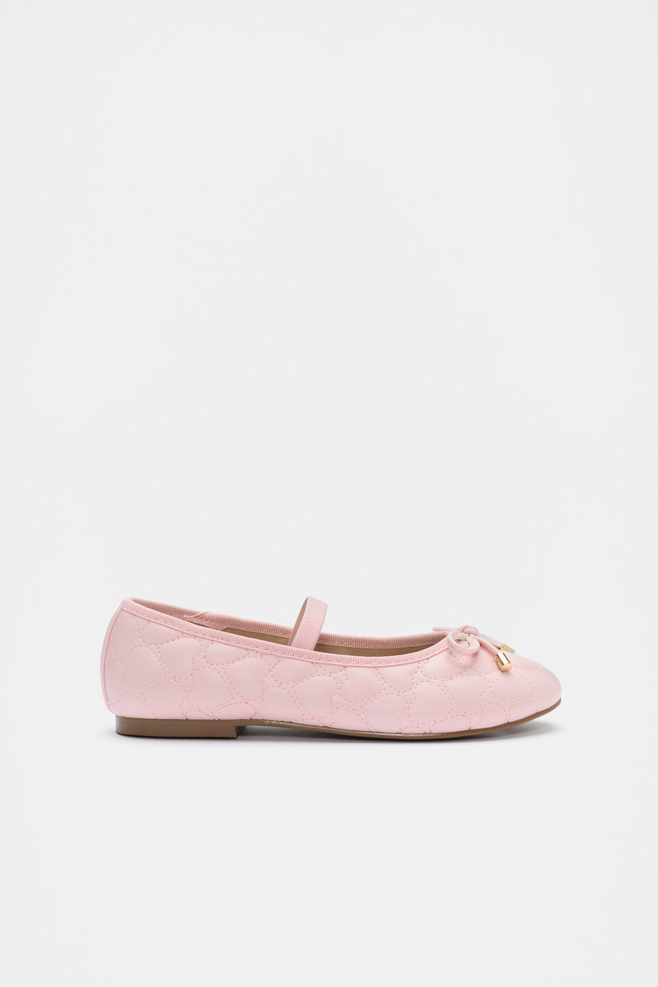 Embroidered Heart Ballet  Rose Petal