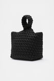 Woven Textured Mini Tote  Black  hi-res