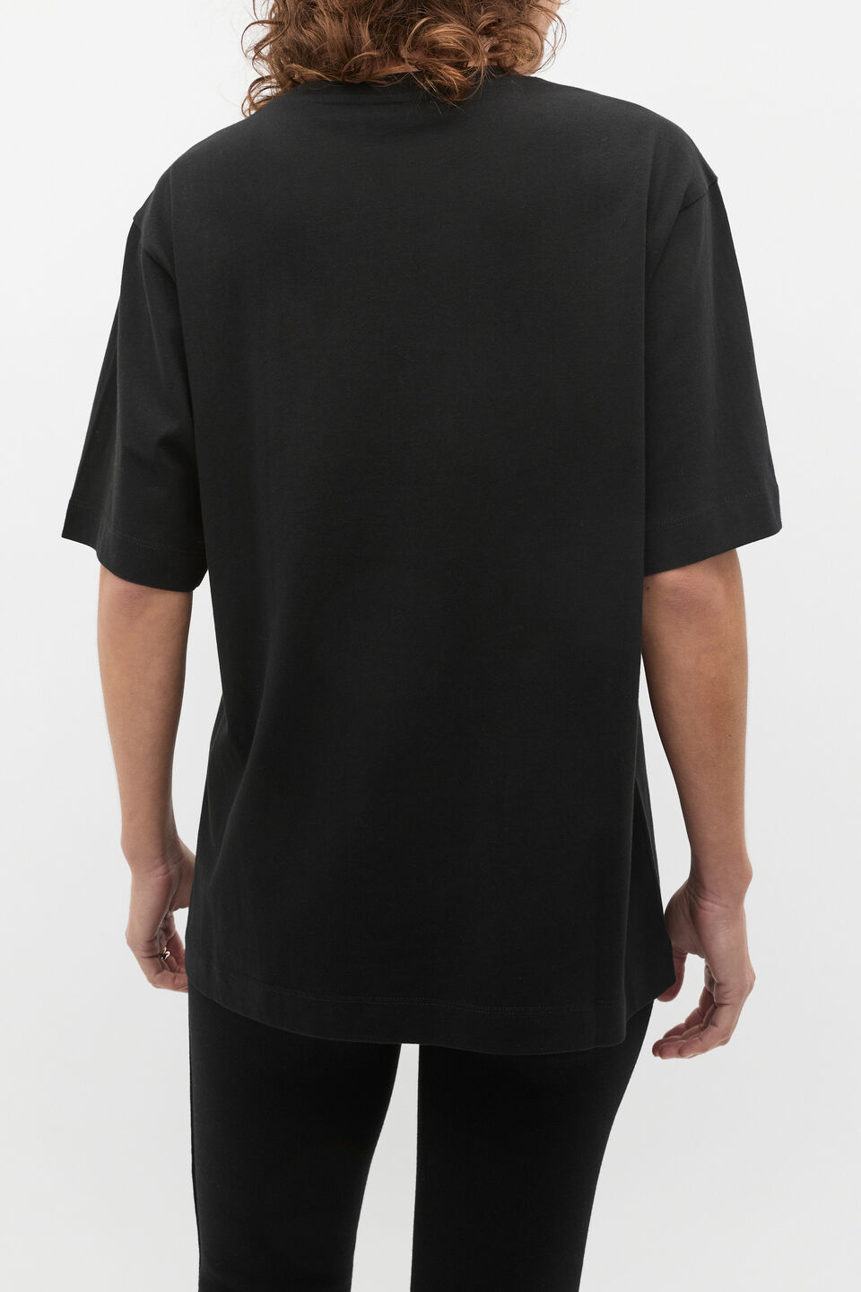 Oversized Longline Tee  Black