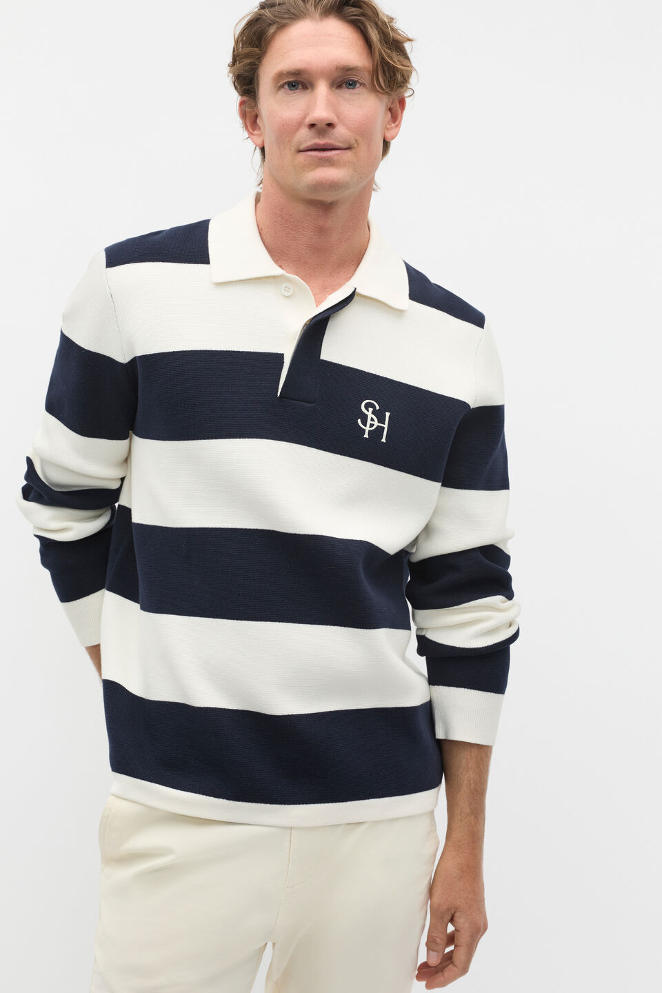 Heritage Knit Rugby  Twilight Blue