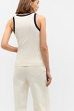 Contrast Fitted Tank  Coconut Cream  hi-res