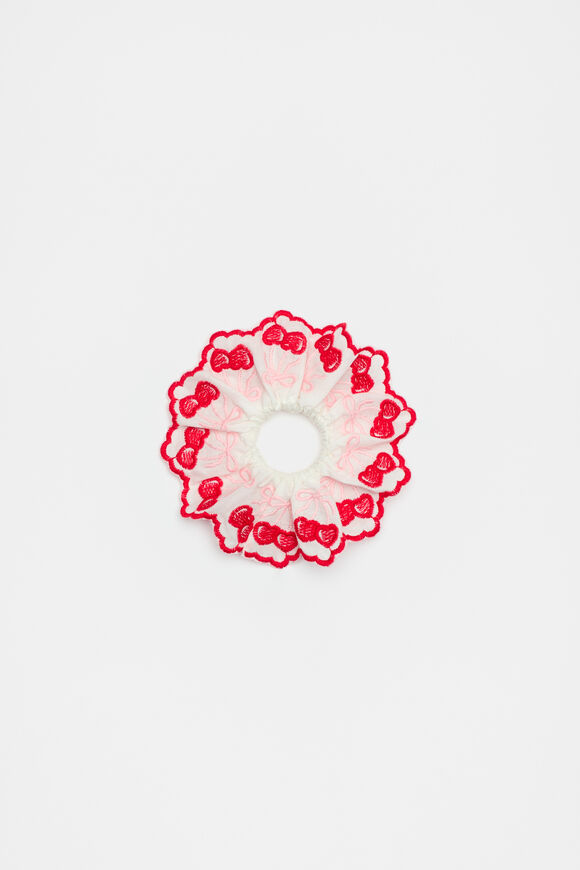 Embroidered Cherry Scrunchie  Canvas  hi-res