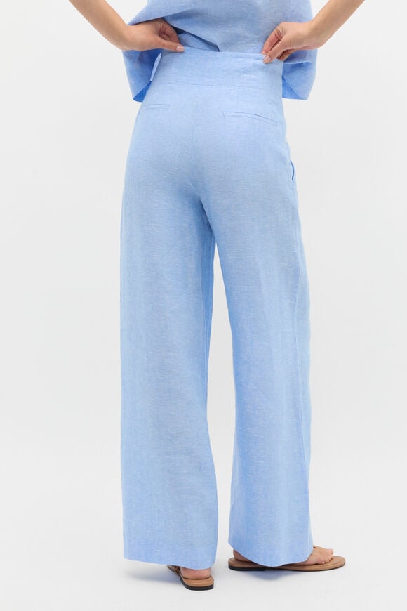 Core Linen Waisted Pant  Cornflower Blue Crossdye  hi-res