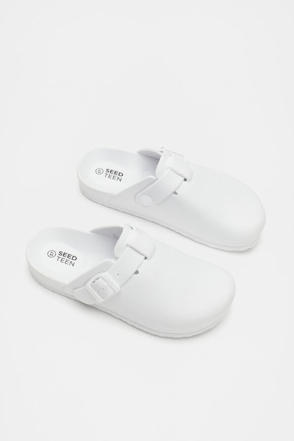 Buckle Moulded Clog  White  hi-res