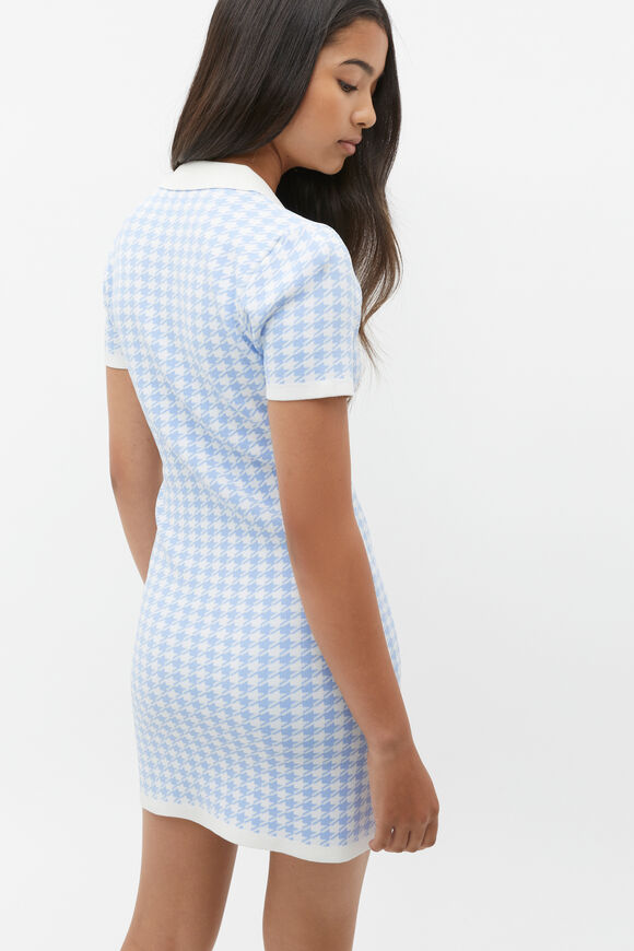 Houndstooth Knit Dress  Blue Jay  hi-res