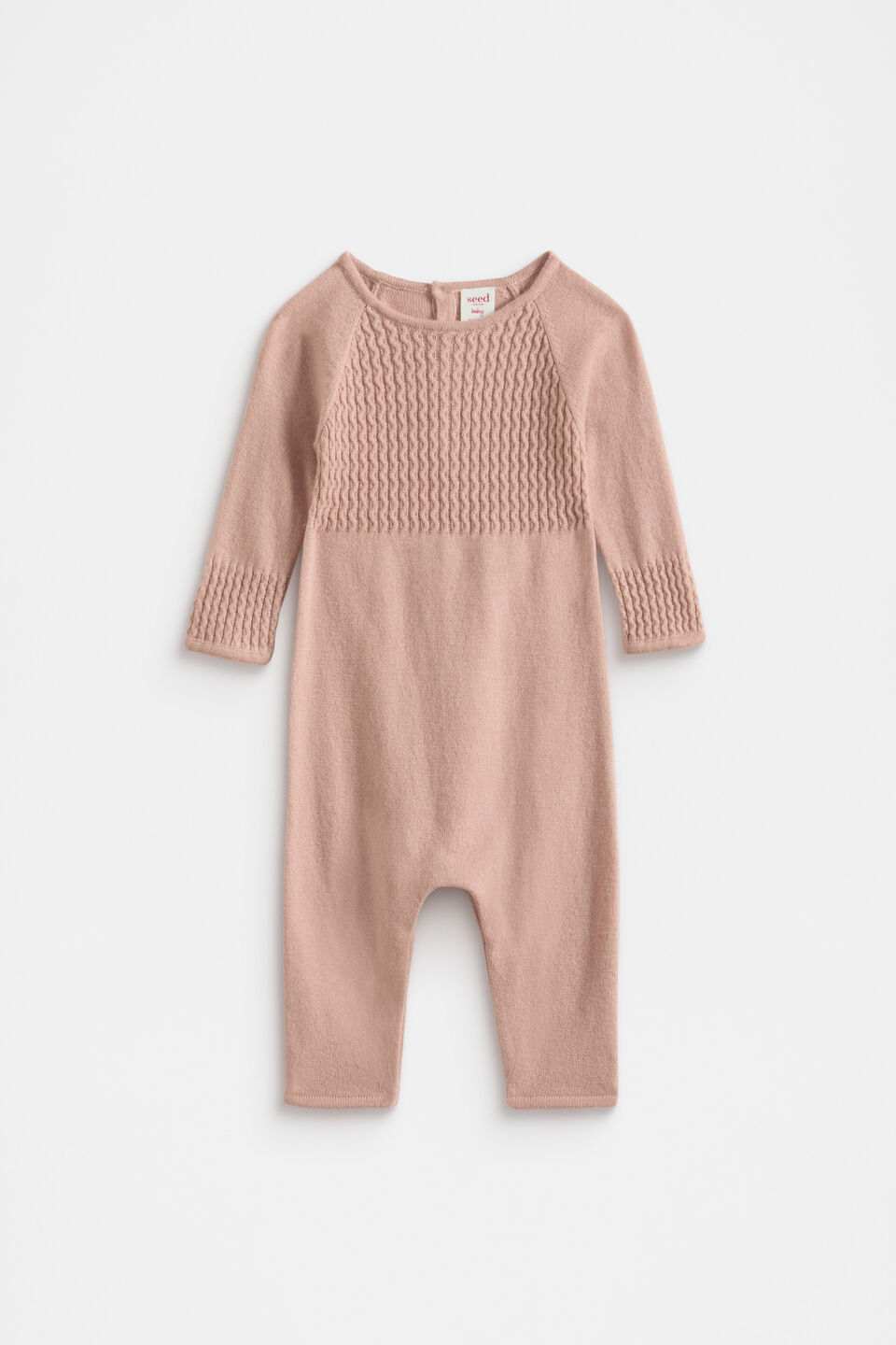 Cable Knit Jumpsuit  Blush Pink