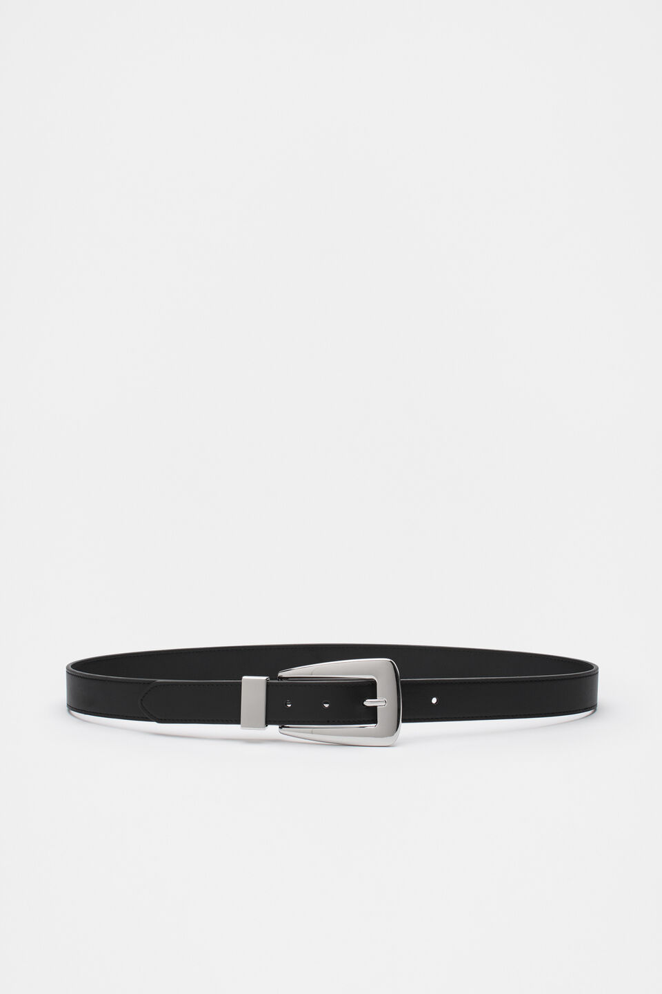 Isla Oversized Buckle Belt  Black Silver
