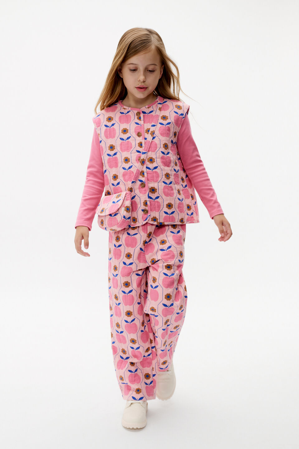 Apple Quilted Vest  Rose Petal