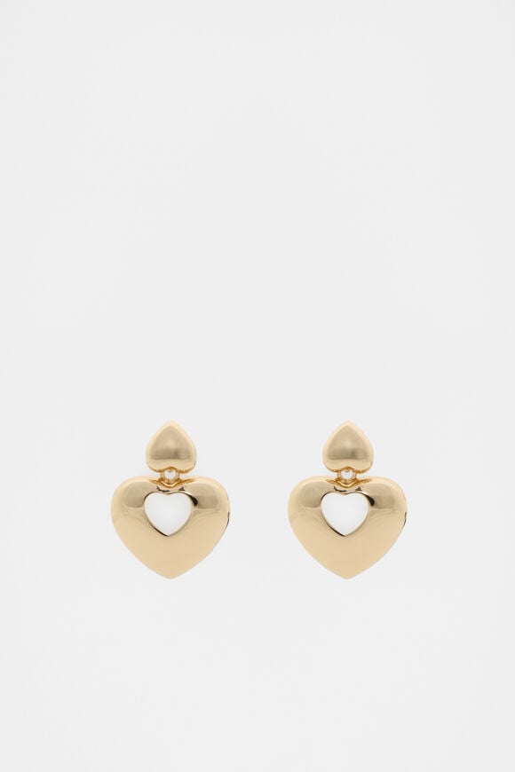 Statement Heart Earring  Gold  hi-res