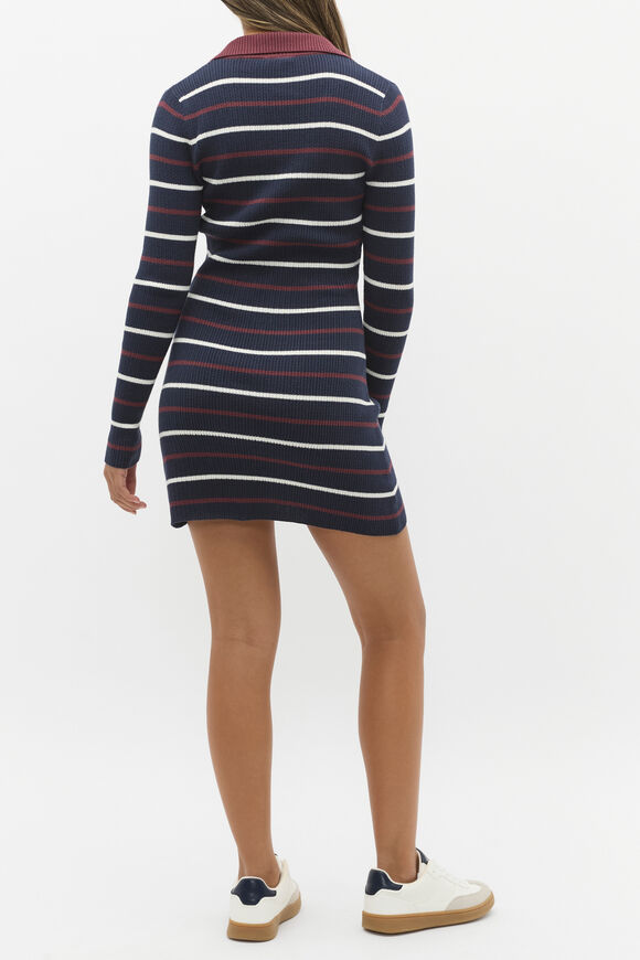 Stripe Knit Dress  New Navy  hi-res