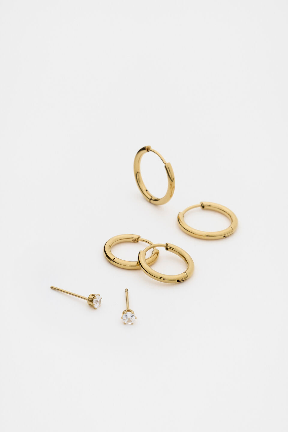 Waterproof Trio Stud Ear Pack  Gold