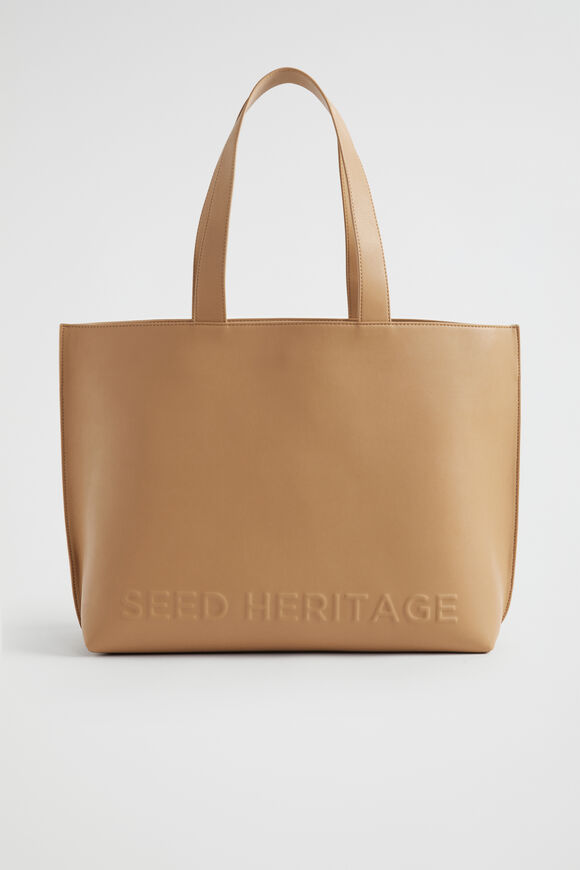 Logo Detail Tote  Caramel  hi-res