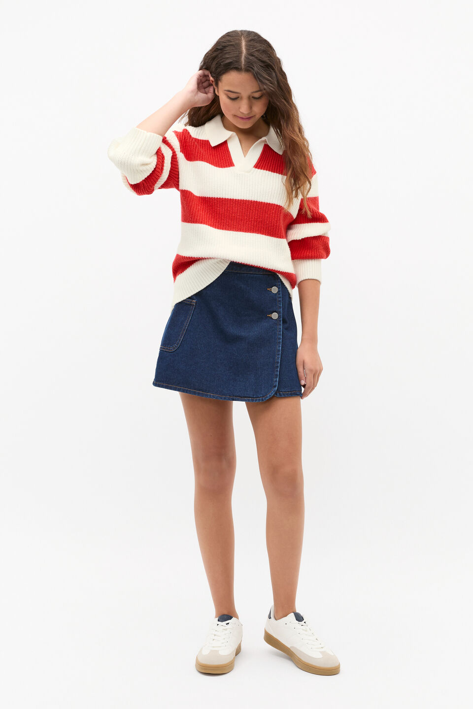 Polo Knit Sweater  Poppy Red