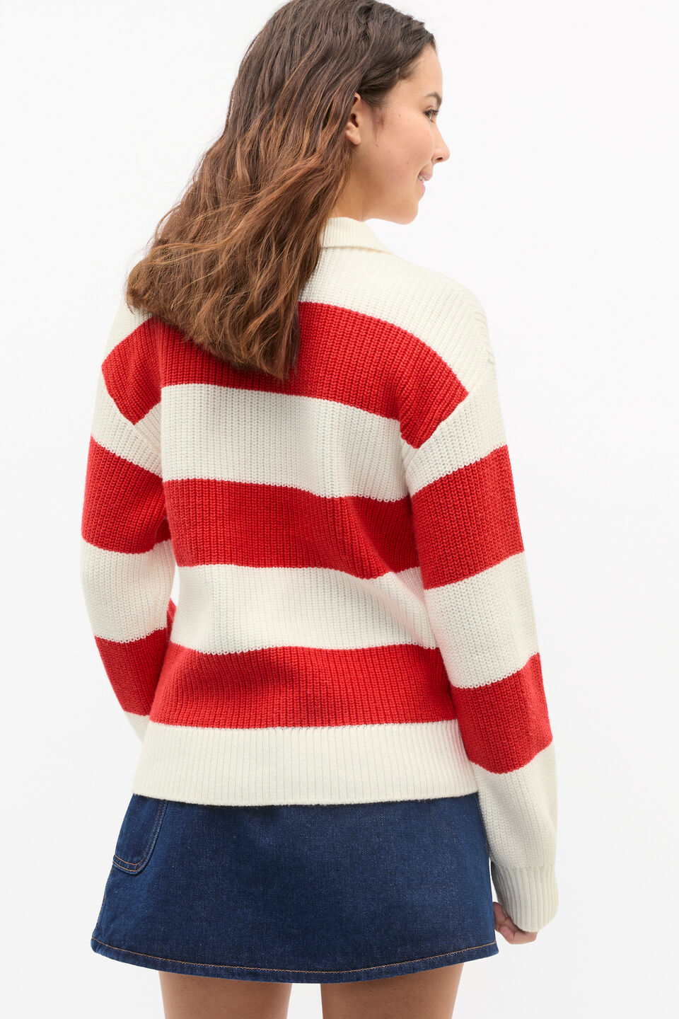 Polo Knit Sweater  Poppy Red
