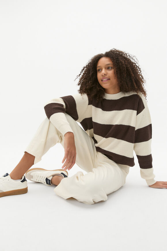 Stripe Knit Sweater  Dark Espresso  hi-res