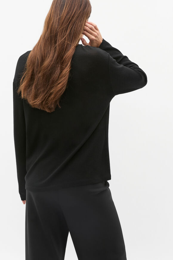 Australian Merino Relaxed Top  Black  hi-res